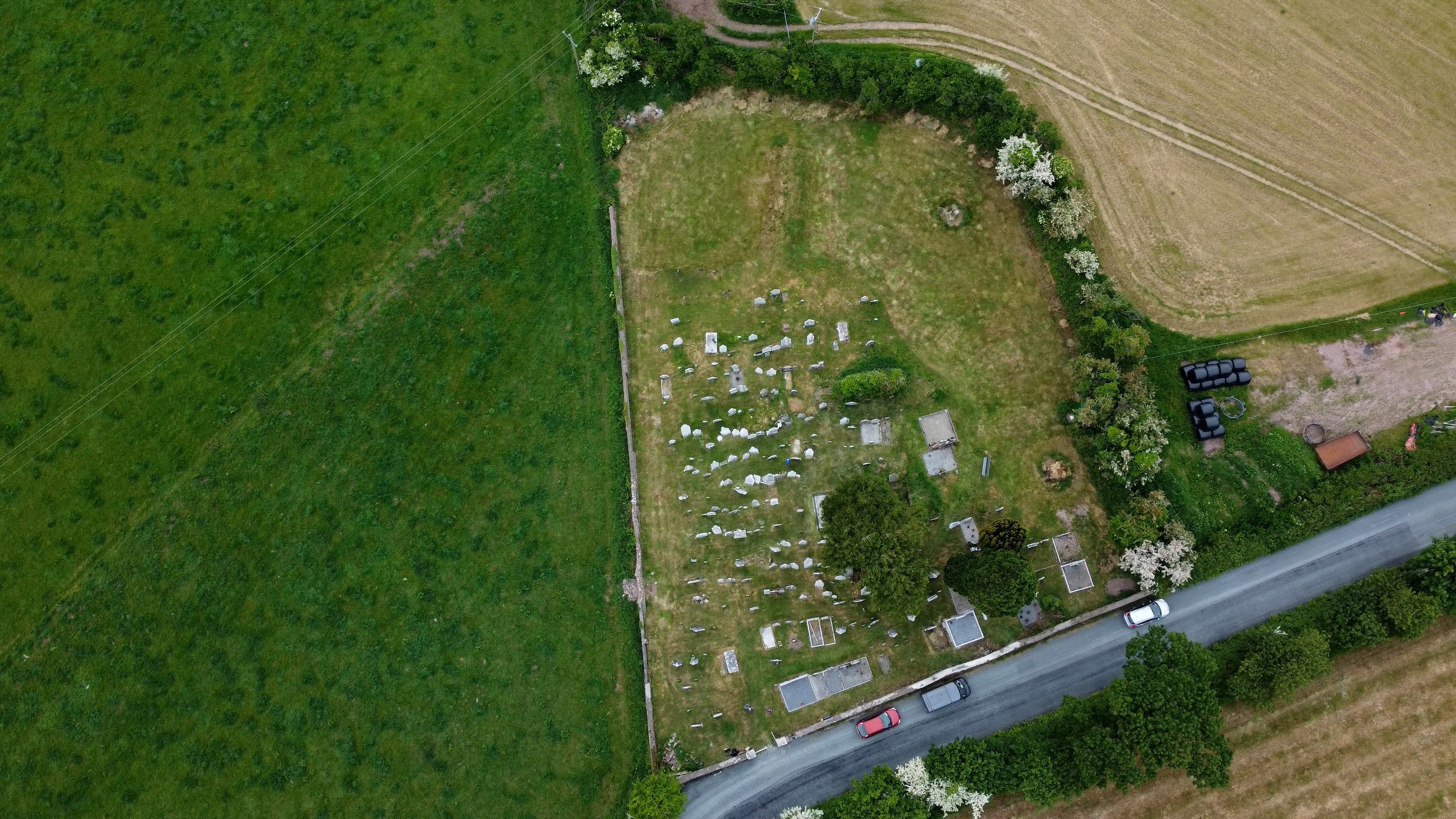 Aerial view of Templecurraheen Graveyard