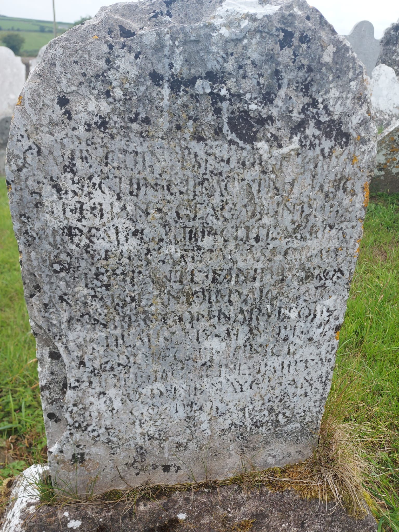 Irish text headstone